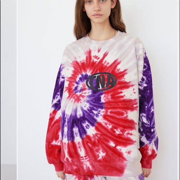 NEW TNA Cozy Fleece Mega tie-dye crew Sweater ⭐️⭐️⭐️⭐️ - Picture 5 of 13